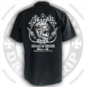 Dragstrip Kustom Greaser work shirt Checker Wrecker Print